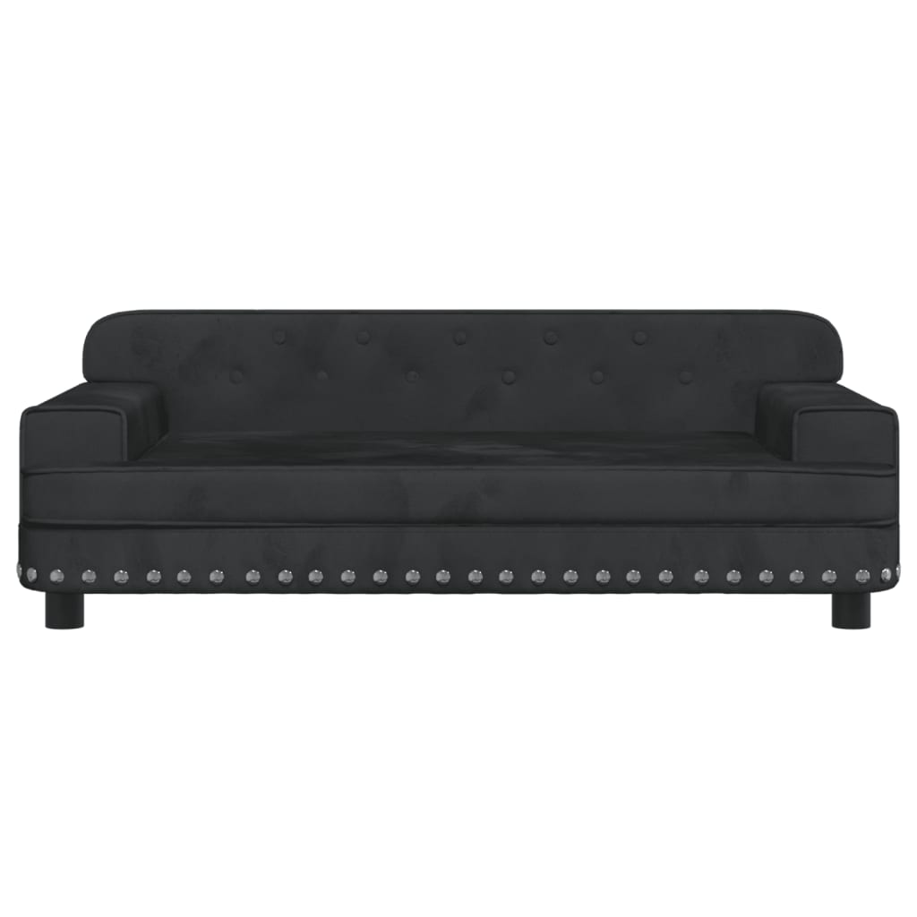 vidaXL Canapea pentru copii, negru, 90x53x30 cm, catifea vidaXL Canapea pentru copii, negru, 90x53x30 cm, catifea