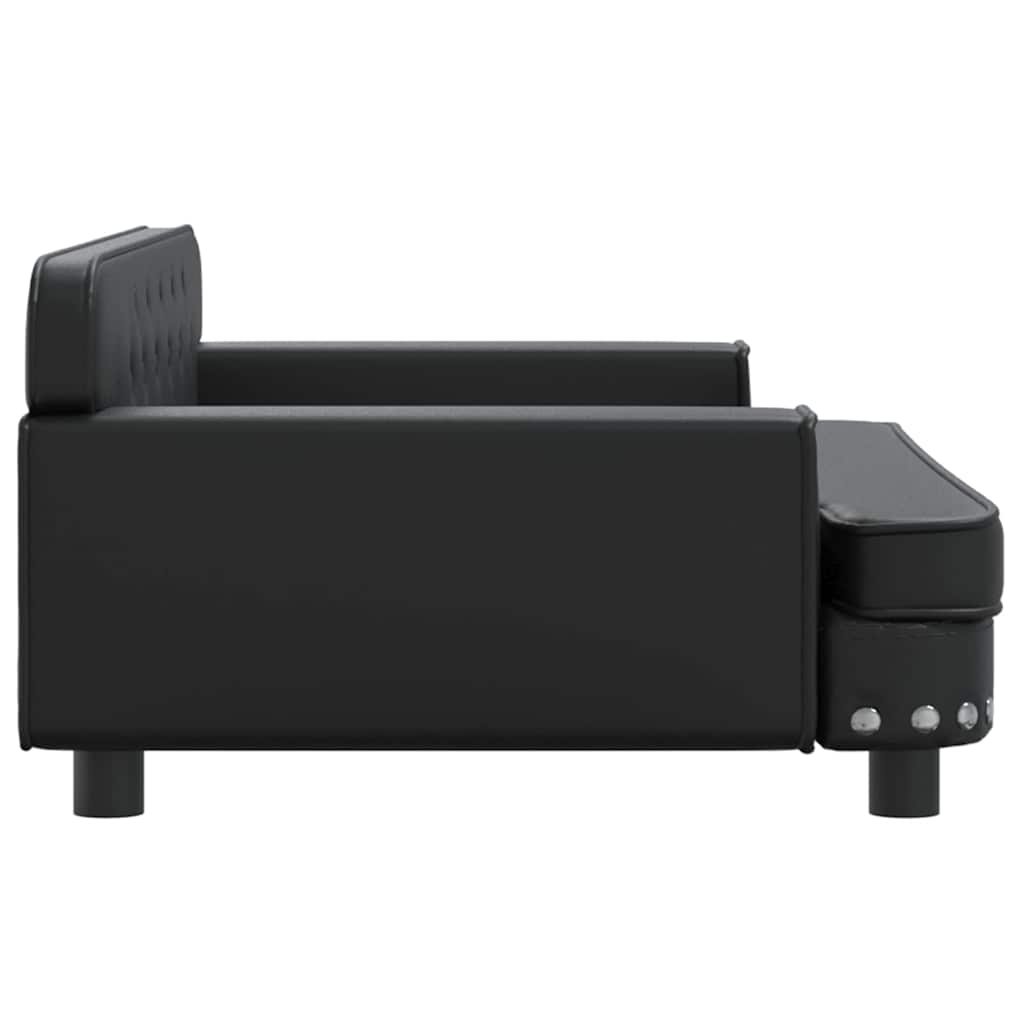 vidaXL Canapea pentru copii, negru, 90x53x30 cm, piele ecologică