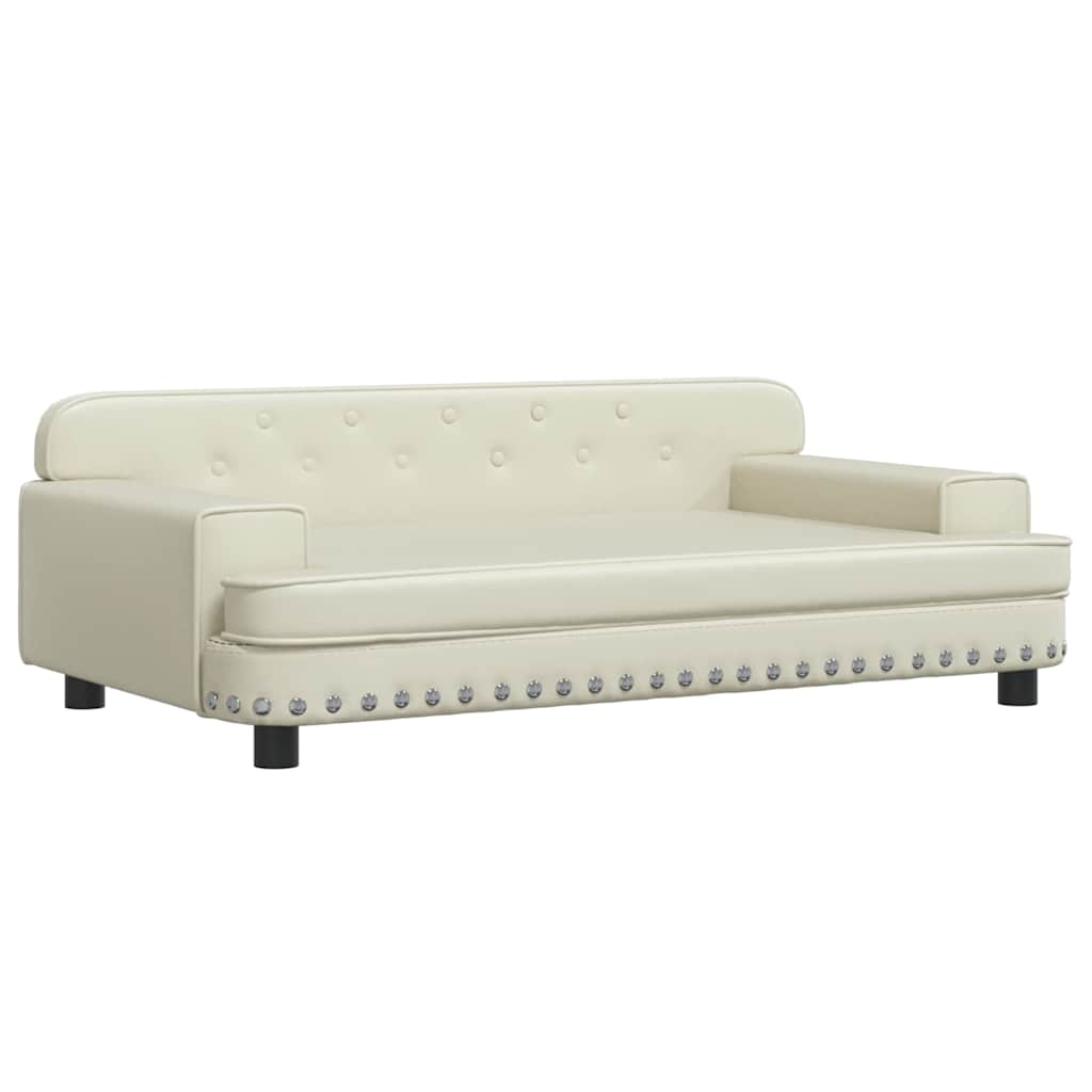 vidaXL Canapea pentru copii, crem, 90x53x30 cm, piele ecologică vidaXL Canapea pentru copii, crem, 90x53x30 cm, piele ecologică