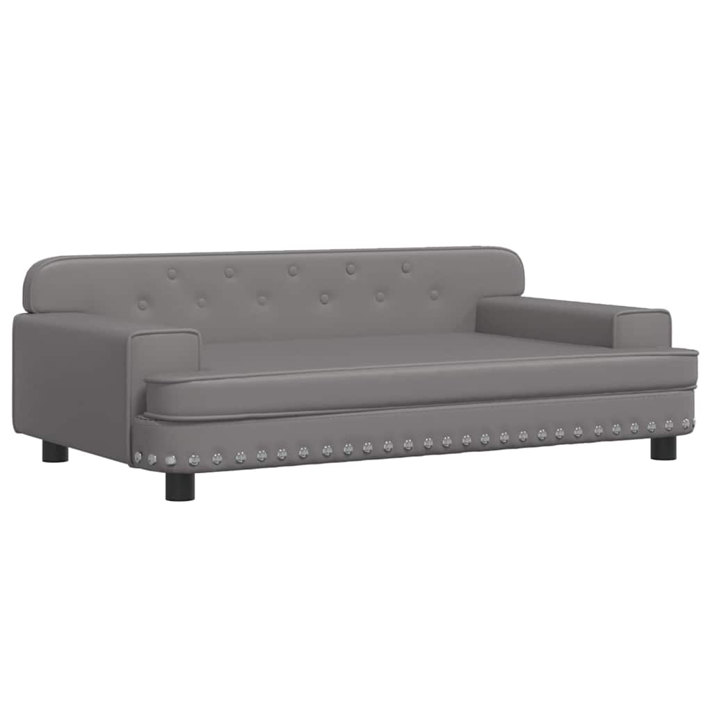 vidaXL Canapea pentru copii, gri, 90x53x30 cm, piele ecologică
