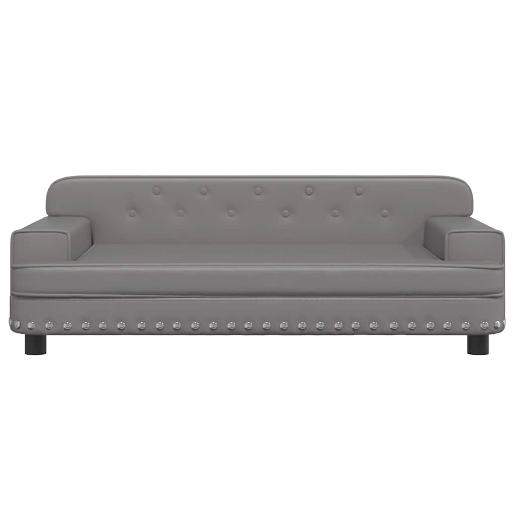 vidaXL Canapea pentru copii, gri, 90x53x30 cm, piele ecologică