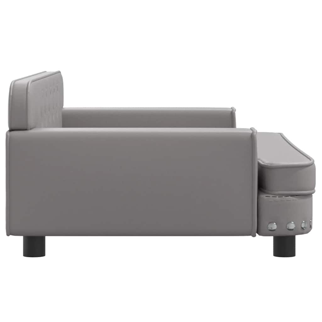 vidaXL Canapea pentru copii, gri, 90x53x30 cm, piele ecologică