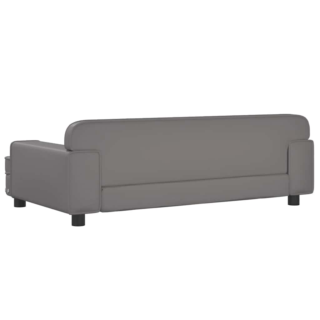 vidaXL Canapea pentru copii, gri, 90x53x30 cm, piele ecologică