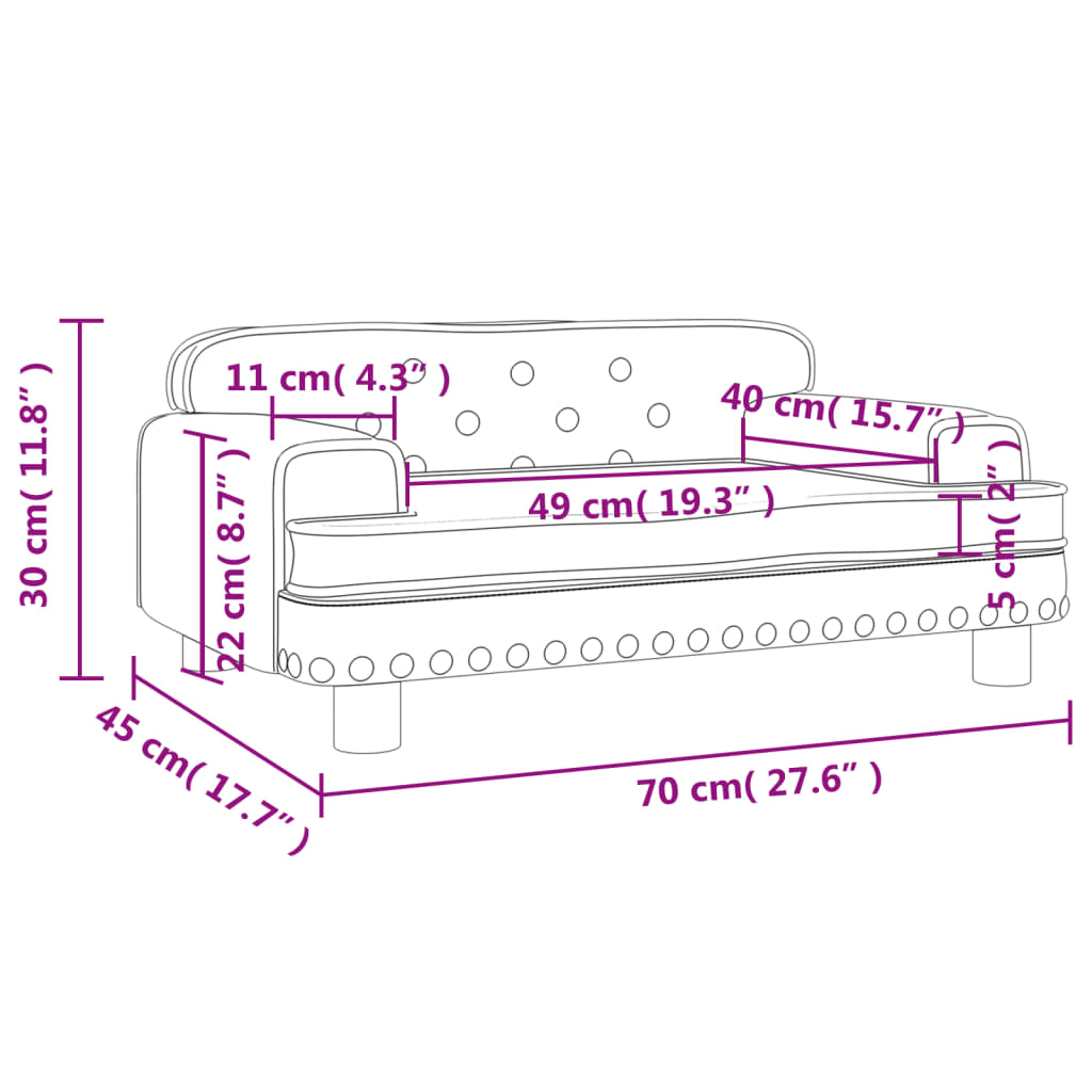 vidaXL Canapea pentru copii, albastru, 70x45x30 cm, catifea vidaXL Canapea pentru copii, albastru, 70x45x30 cm, catifea