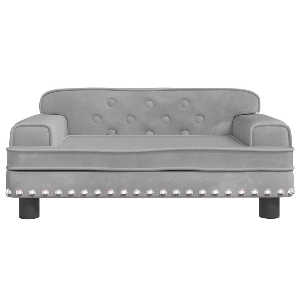 vidaXL Canapea pentru copii, gri deschis, 70x45x30 cm, catifea vidaXL Canapea pentru copii, gri deschis, 70x45x30 cm, catifea