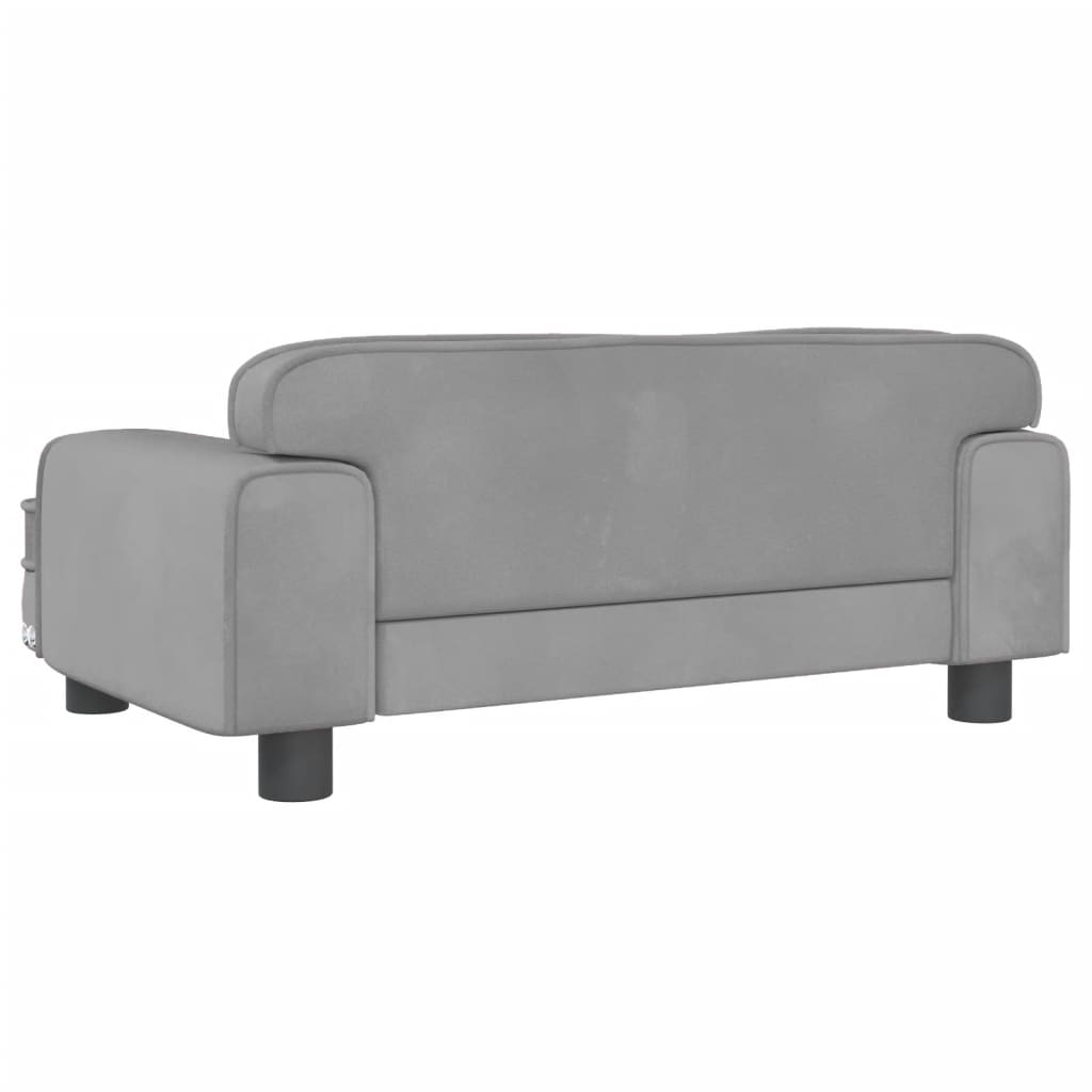 vidaXL Canapea pentru copii, gri deschis, 70x45x30 cm, catifea vidaXL Canapea pentru copii, gri deschis, 70x45x30 cm, catifea