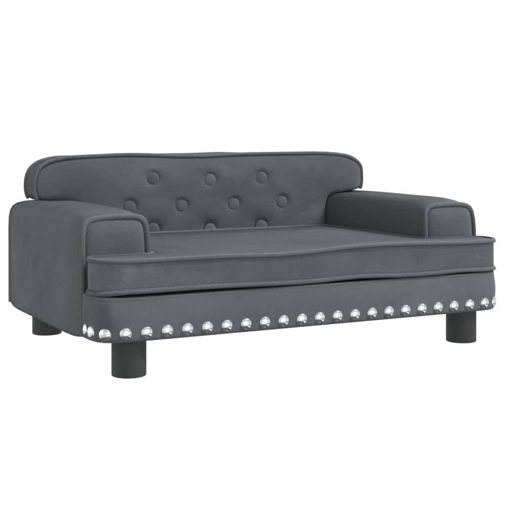 vidaXL Canapea pentru copii, gri închis, 70x45x30 cm, catifea vidaXL Canapea pentru copii, gri închis, 70x45x30 cm, catifea