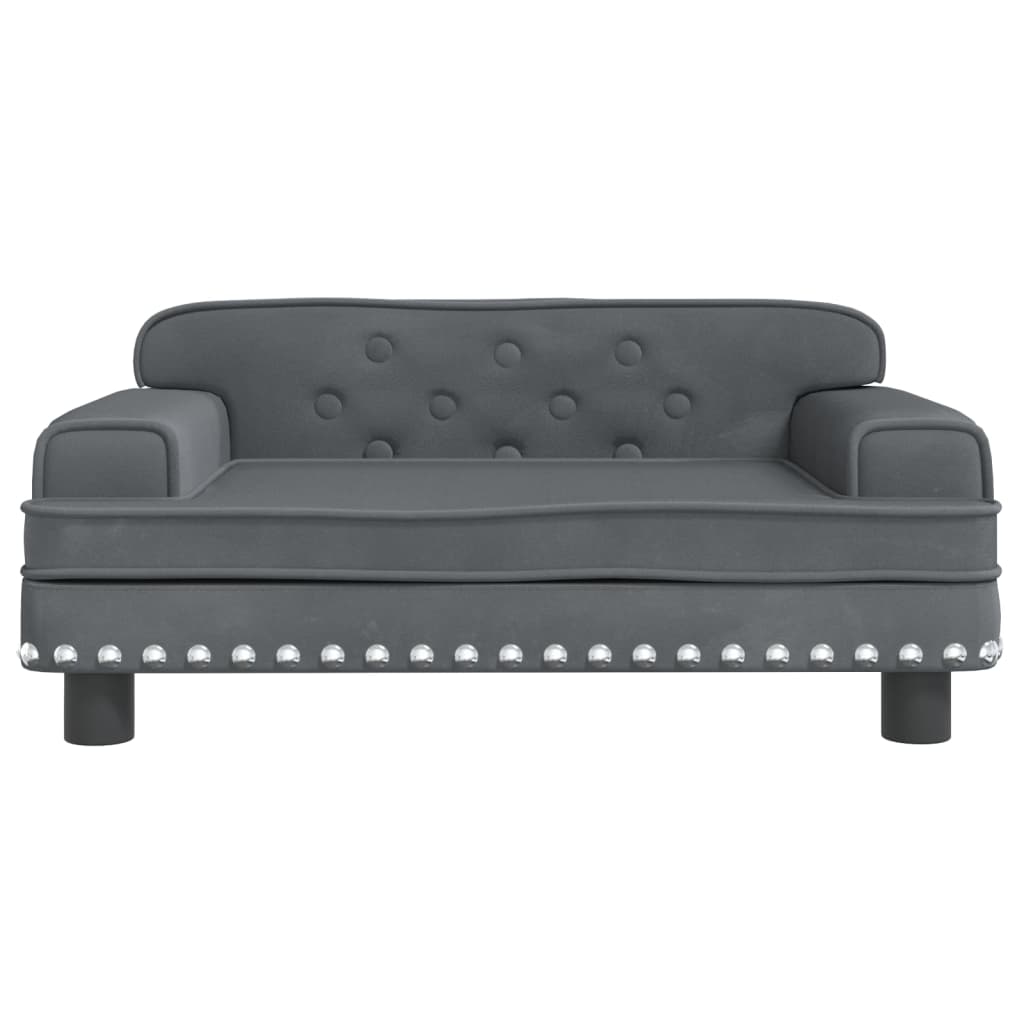 vidaXL Canapea pentru copii, gri închis, 70x45x30 cm, catifea vidaXL Canapea pentru copii, gri închis, 70x45x30 cm, catifea