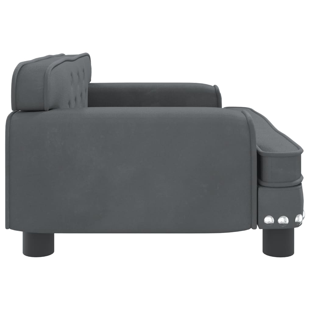 vidaXL Canapea pentru copii, gri închis, 70x45x30 cm, catifea vidaXL Canapea pentru copii, gri închis, 70x45x30 cm, catifea