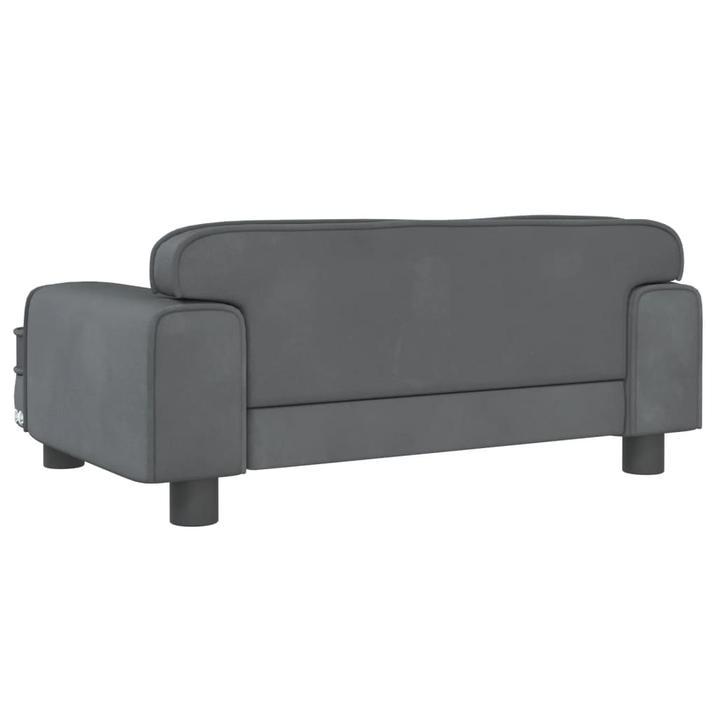 vidaXL Canapea pentru copii, gri închis, 70x45x30 cm, catifea vidaXL Canapea pentru copii, gri închis, 70x45x30 cm, catifea