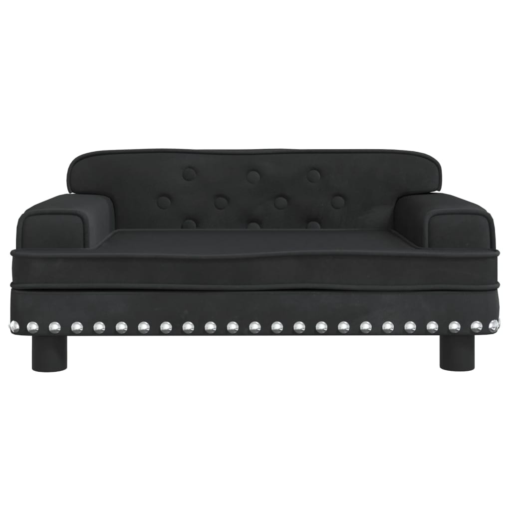 vidaXL Canapea pentru copii, negru, 70x45x30 cm, catifea vidaXL Canapea pentru copii, negru, 70x45x30 cm, catifea