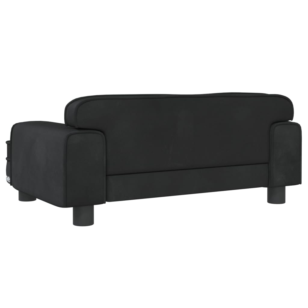 vidaXL Canapea pentru copii, negru, 70x45x30 cm, catifea vidaXL Canapea pentru copii, negru, 70x45x30 cm, catifea