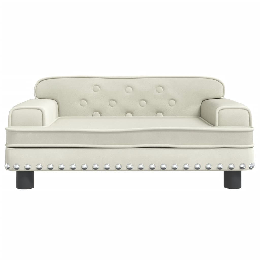 vidaXL Canapea pentru copii, crem, 70x45x30 cm, catifea vidaXL Canapea pentru copii, crem, 70x45x30 cm, catifea
