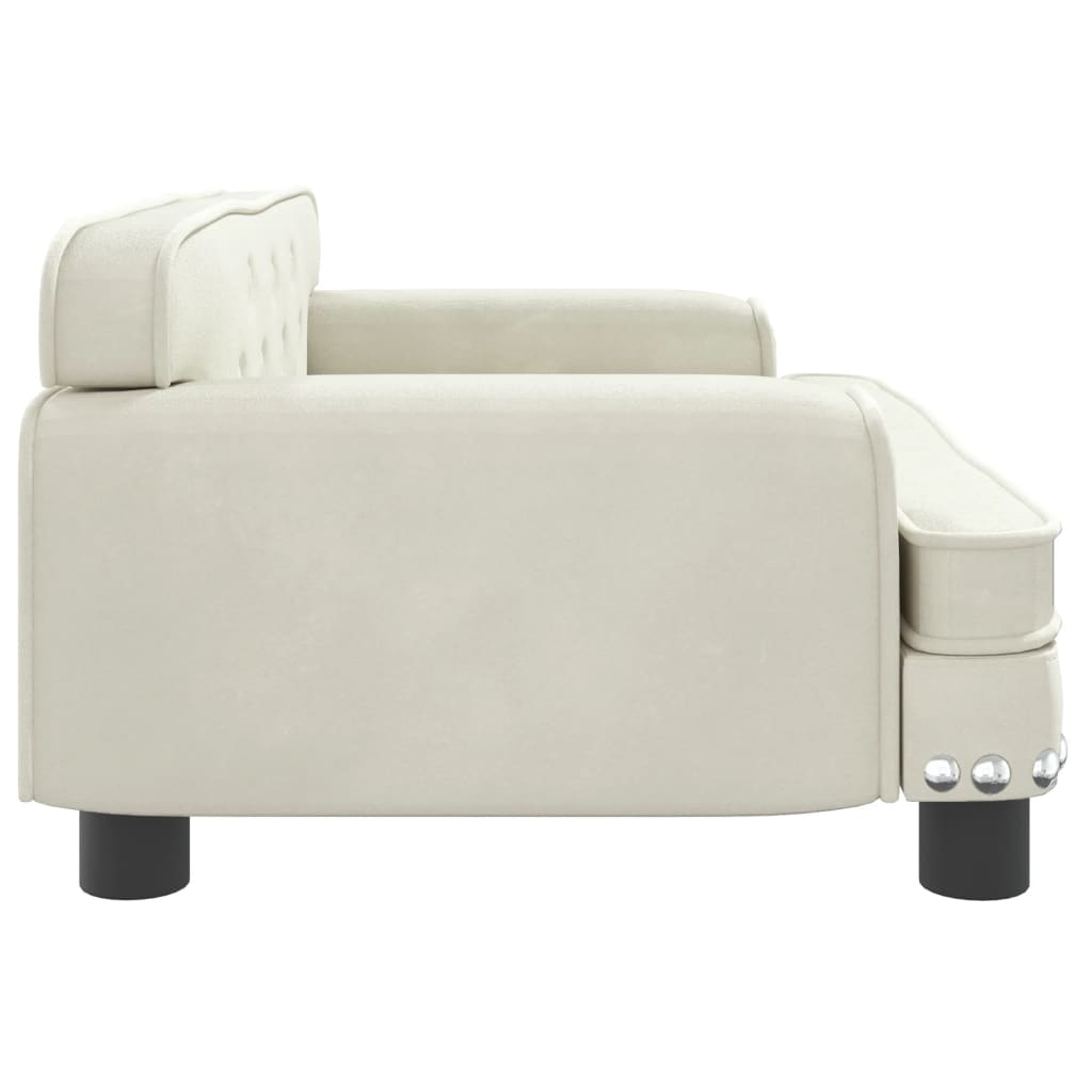 vidaXL Canapea pentru copii, crem, 70x45x30 cm, catifea vidaXL Canapea pentru copii, crem, 70x45x30 cm, catifea