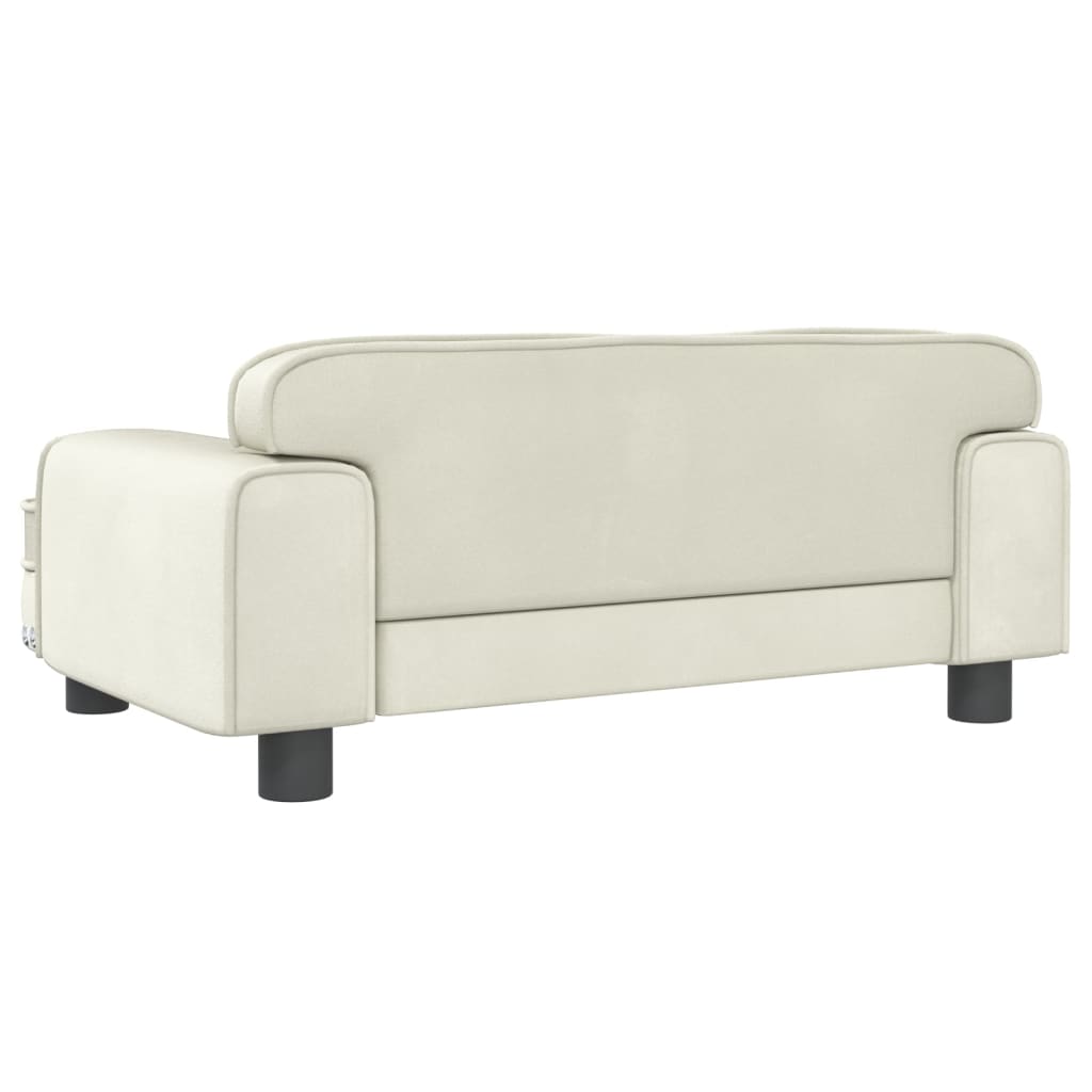 vidaXL Canapea pentru copii, crem, 70x45x30 cm, catifea vidaXL Canapea pentru copii, crem, 70x45x30 cm, catifea