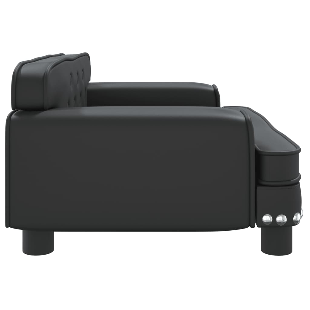 vidaXL Canapea pentru copii, negru, 70x45x30 cm, piele ecologică vidaXL Canapea pentru copii, negru, 70x45x30 cm, piele ecologică