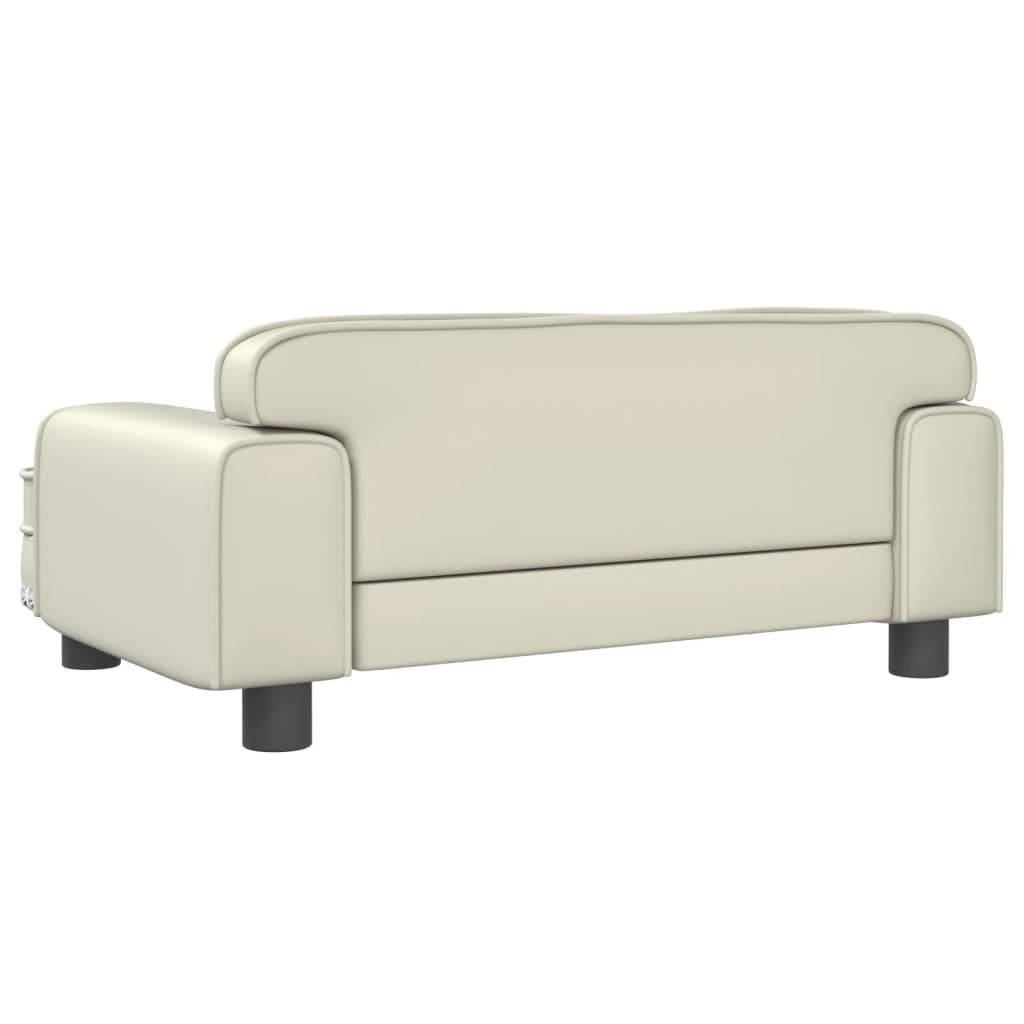 vidaXL Canapea pentru copii, crem, 70x45x30 cm, piele ecologică vidaXL Canapea pentru copii, crem, 70x45x30 cm, piele ecologică