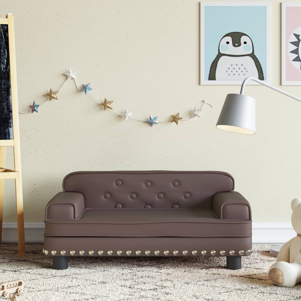 vidaXL Canapea pentru copii maro 70x45x30 cm piele artificială vidaXL Canapea pentru copii maro 70x45x30 cm piele artificială