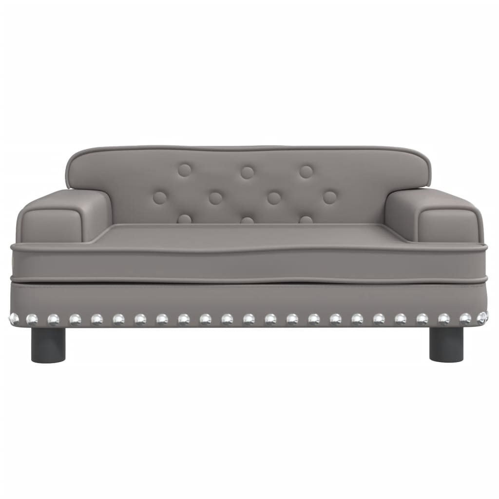 vidaXL Canapea pentru copii, gri, 70x45x30 cm, piele ecologică vidaXL Canapea pentru copii, gri, 70x45x30 cm, piele ecologică