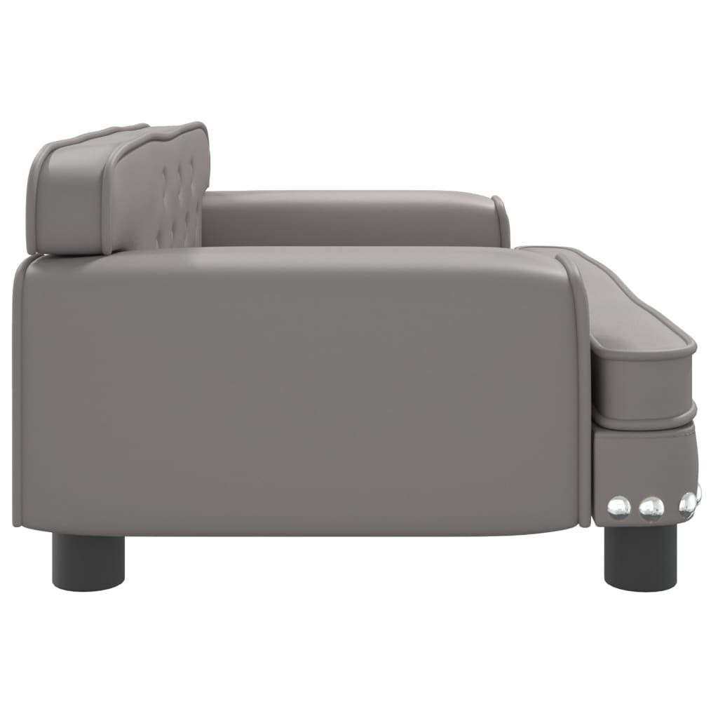 vidaXL Canapea pentru copii, gri, 70x45x30 cm, piele ecologică vidaXL Canapea pentru copii, gri, 70x45x30 cm, piele ecologică