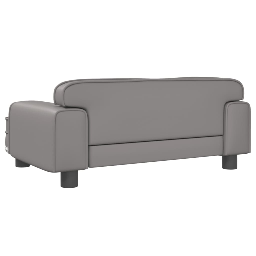 vidaXL Canapea pentru copii, gri, 70x45x30 cm, piele ecologică vidaXL Canapea pentru copii, gri, 70x45x30 cm, piele ecologică
