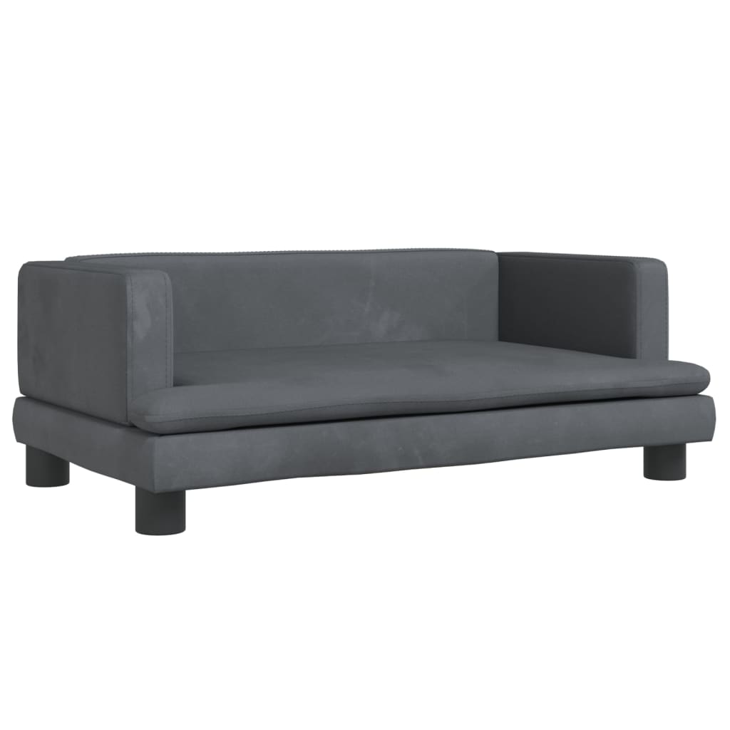 vidaXL Canapea pentru copii, gri închis, 80x45x30 cm, catifea vidaXL Canapea pentru copii, gri închis, 80x45x30 cm, catifea