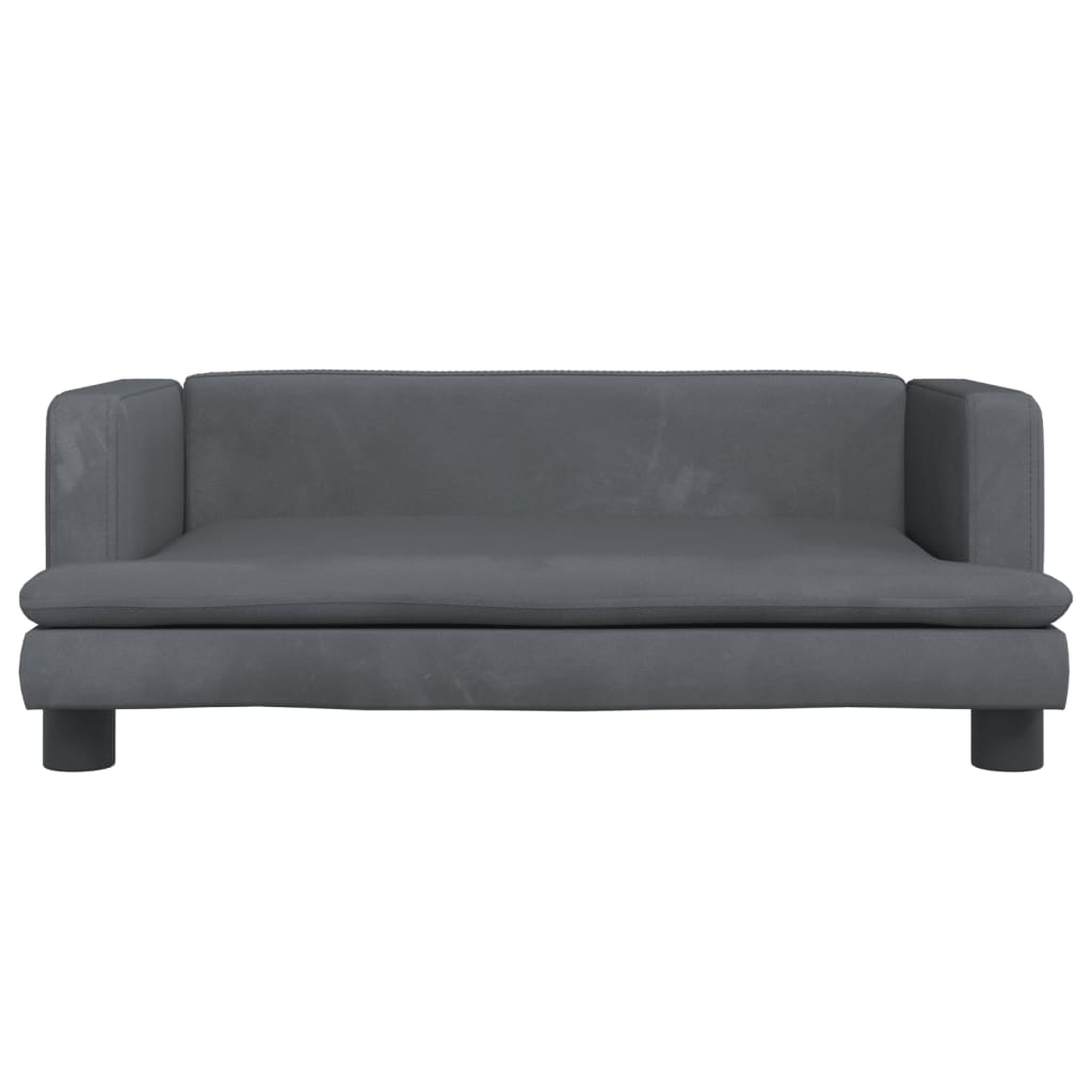vidaXL Canapea pentru copii, gri închis, 80x45x30 cm, catifea vidaXL Canapea pentru copii, gri închis, 80x45x30 cm, catifea
