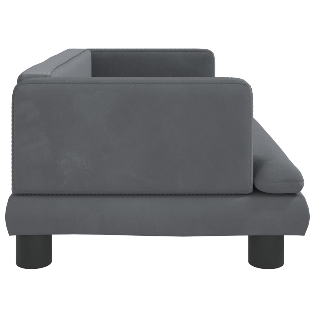 vidaXL Canapea pentru copii, gri închis, 80x45x30 cm, catifea vidaXL Canapea pentru copii, gri închis, 80x45x30 cm, catifea