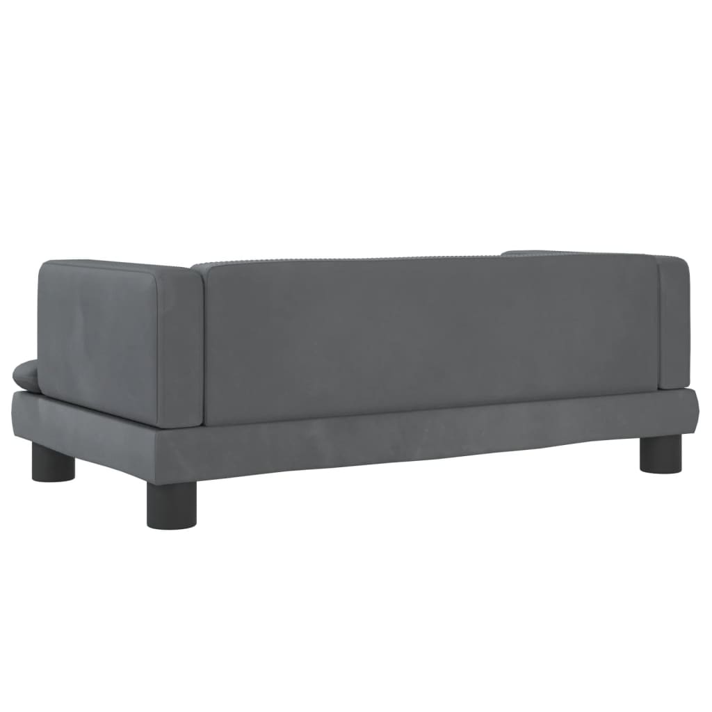 vidaXL Canapea pentru copii, gri închis, 80x45x30 cm, catifea vidaXL Canapea pentru copii, gri închis, 80x45x30 cm, catifea