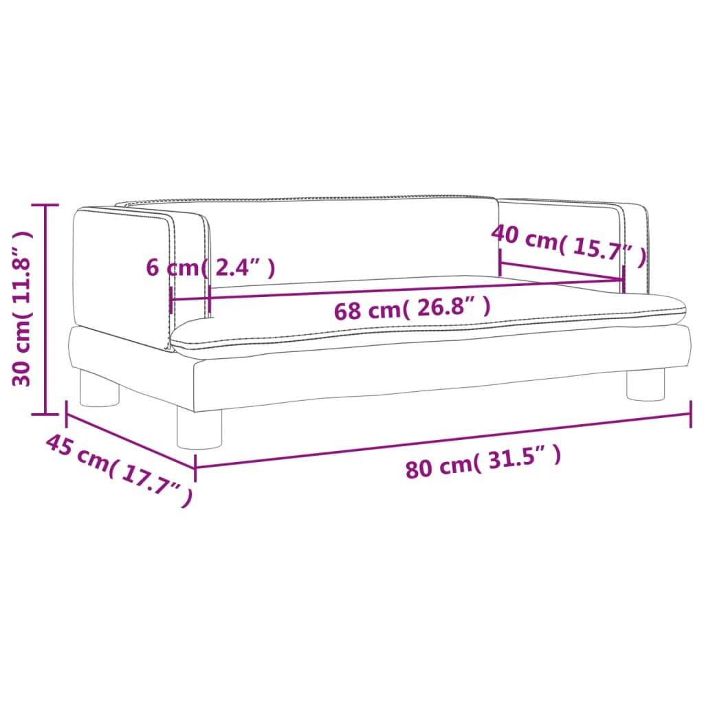 vidaXL Canapea pentru copii, roz, 80x45x30 cm, catifea vidaXL Canapea pentru copii, roz, 80x45x30 cm, catifea