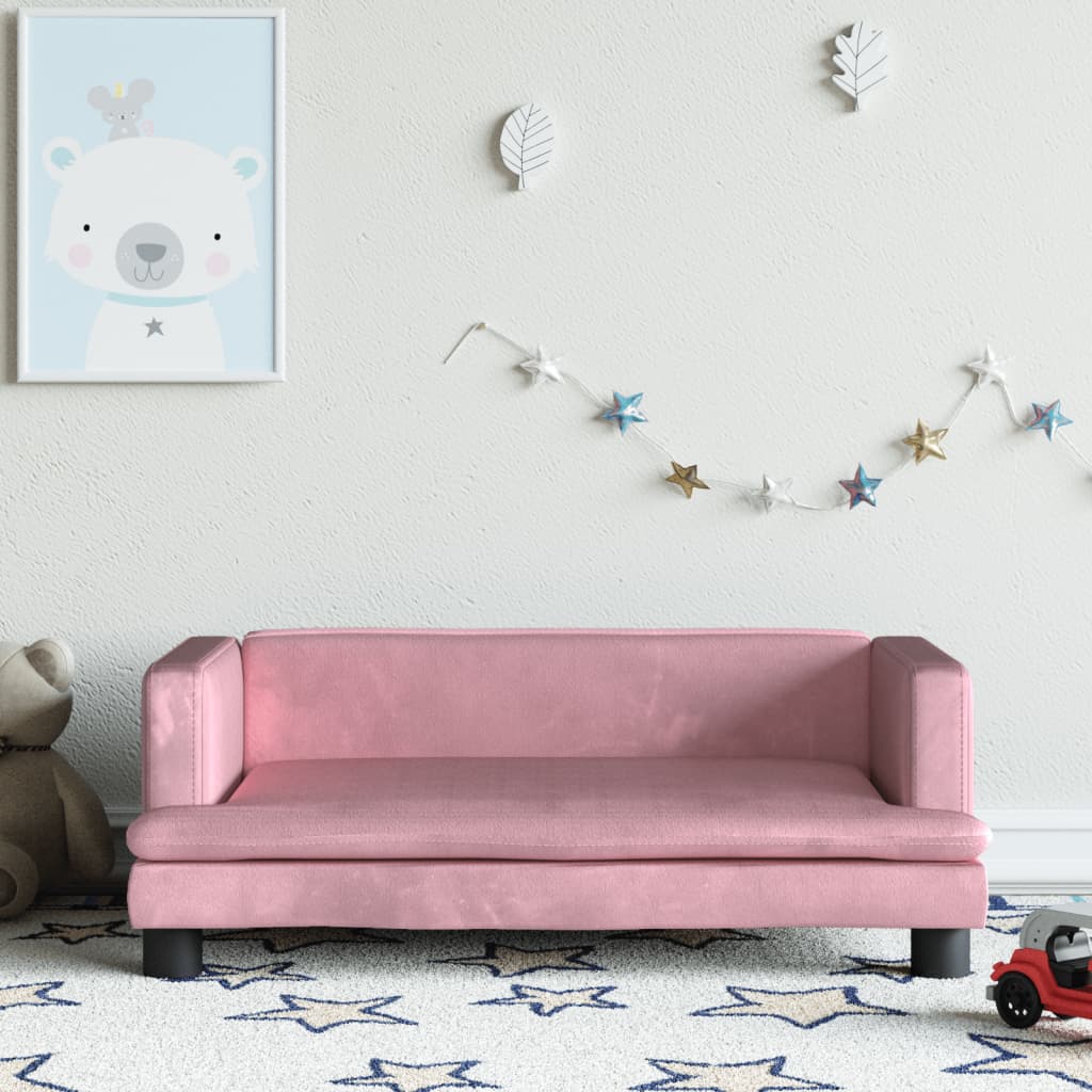 vidaXL Canapea pentru copii, roz, 80x45x30 cm, catifea vidaXL Canapea pentru copii, roz, 80x45x30 cm, catifea