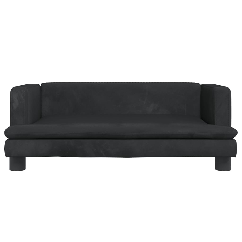 vidaXL Canapea pentru copii, negru, 80x45x30 cm, catifea vidaXL Canapea pentru copii, negru, 80x45x30 cm, catifea