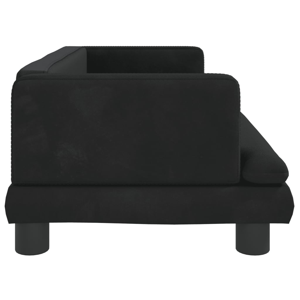 vidaXL Canapea pentru copii, negru, 80x45x30 cm, catifea vidaXL Canapea pentru copii, negru, 80x45x30 cm, catifea