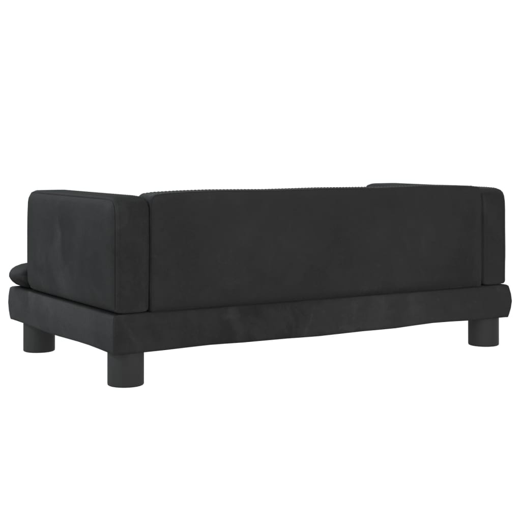 vidaXL Canapea pentru copii, negru, 80x45x30 cm, catifea vidaXL Canapea pentru copii, negru, 80x45x30 cm, catifea