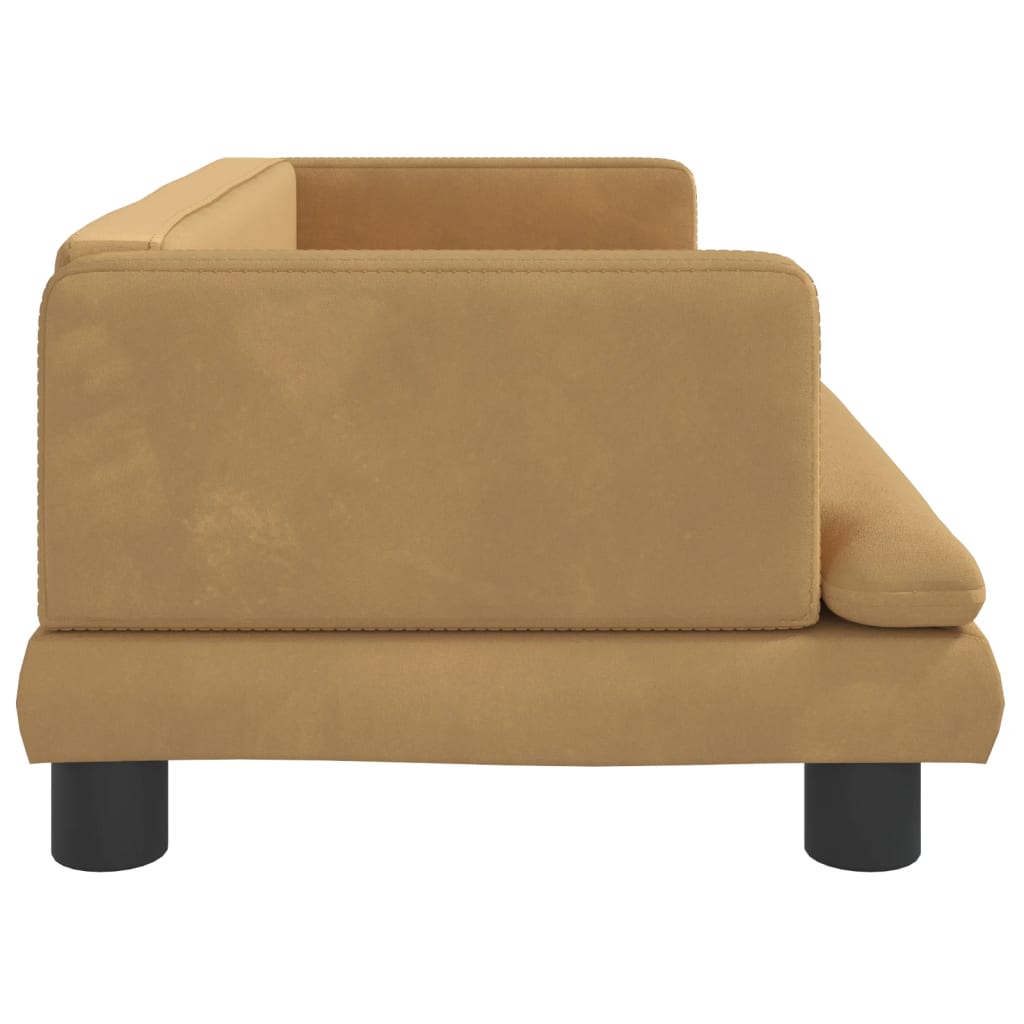 vidaXL Canapea pentru copii, maro, 80x45x30 cm, catifea vidaXL Canapea pentru copii, maro, 80x45x30 cm, catifea