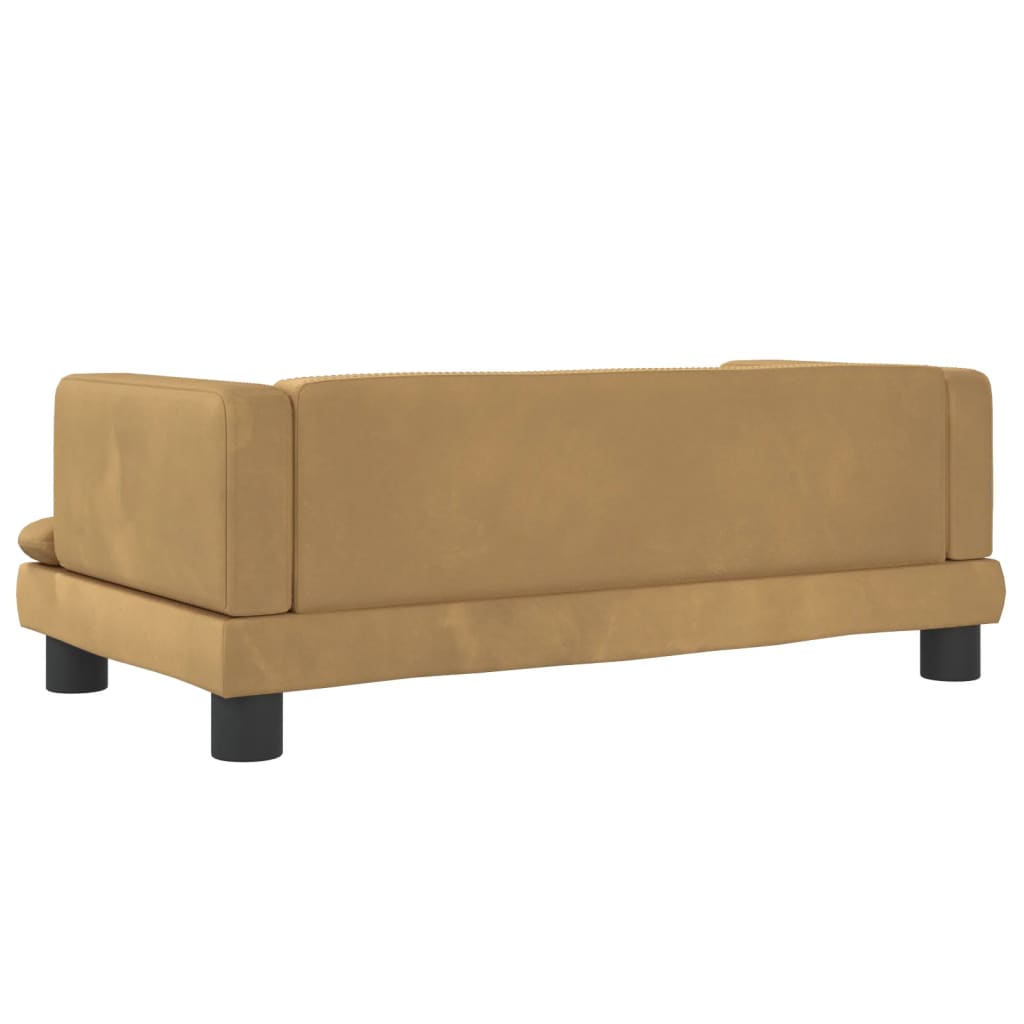 vidaXL Canapea pentru copii, maro, 80x45x30 cm, catifea vidaXL Canapea pentru copii, maro, 80x45x30 cm, catifea