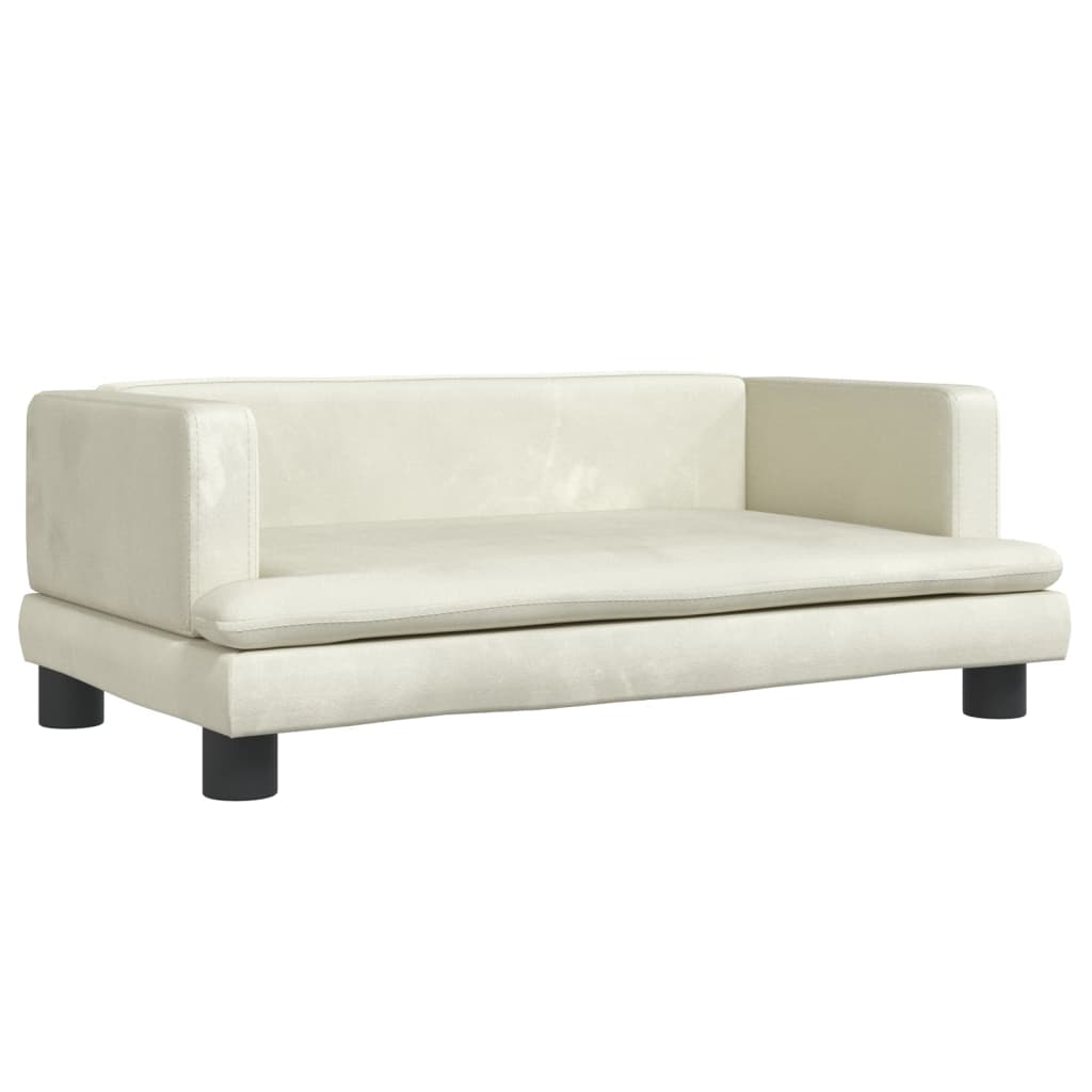 vidaXL Canapea pentru copii, crem, 80x45x30 cm, catifea vidaXL Canapea pentru copii, crem, 80x45x30 cm, catifea