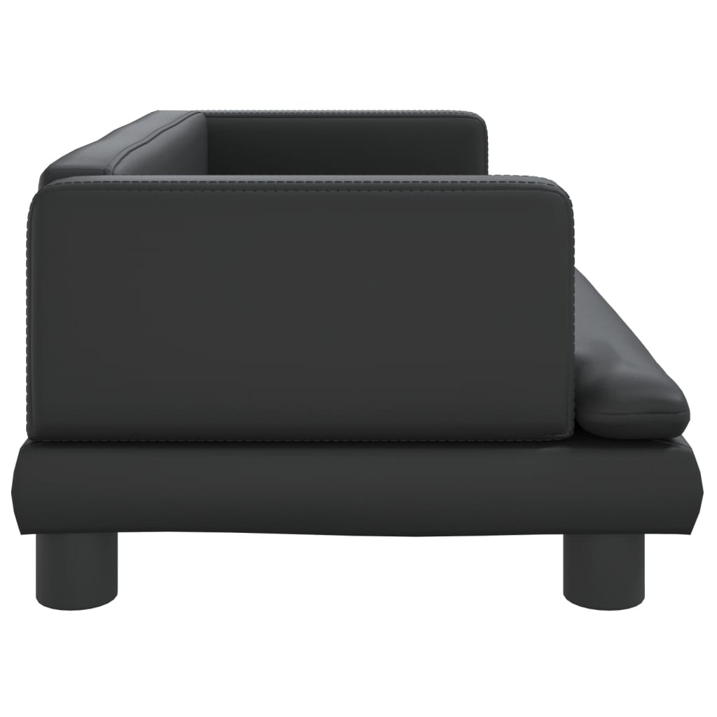 vidaXL Canapea pentru copii, negru, 80x45x30 cm, piele ecologică vidaXL Canapea pentru copii, negru, 80x45x30 cm, piele ecologică