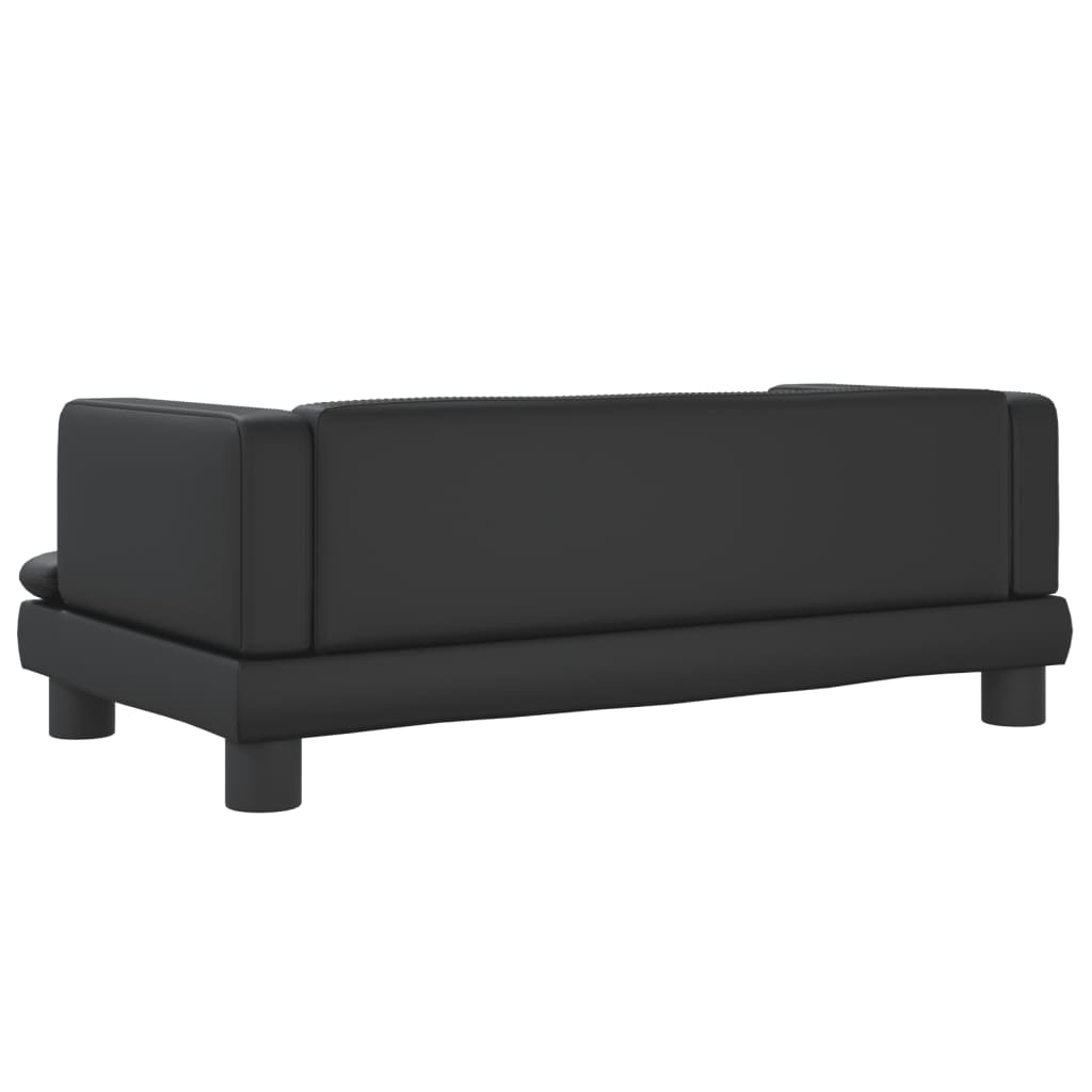 vidaXL Canapea pentru copii, negru, 80x45x30 cm, piele ecologică vidaXL Canapea pentru copii, negru, 80x45x30 cm, piele ecologică
