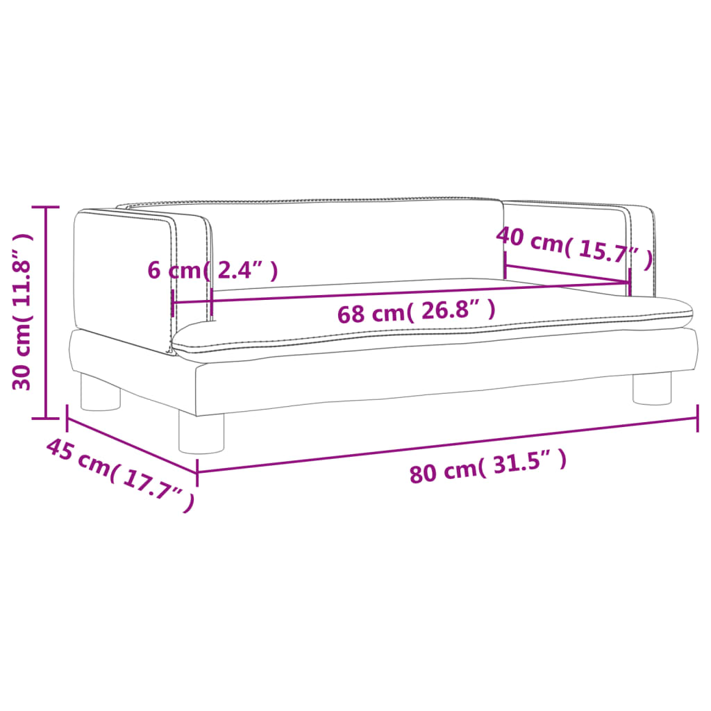 vidaXL Canapea pentru copii, negru, 80x45x30 cm, piele ecologică vidaXL Canapea pentru copii, negru, 80x45x30 cm, piele ecologică