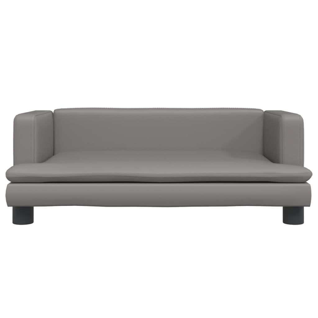 vidaXL Canapea pentru copii, gri, 80x45x30 cm, piele ecologică vidaXL Canapea pentru copii, gri, 80x45x30 cm, piele ecologică