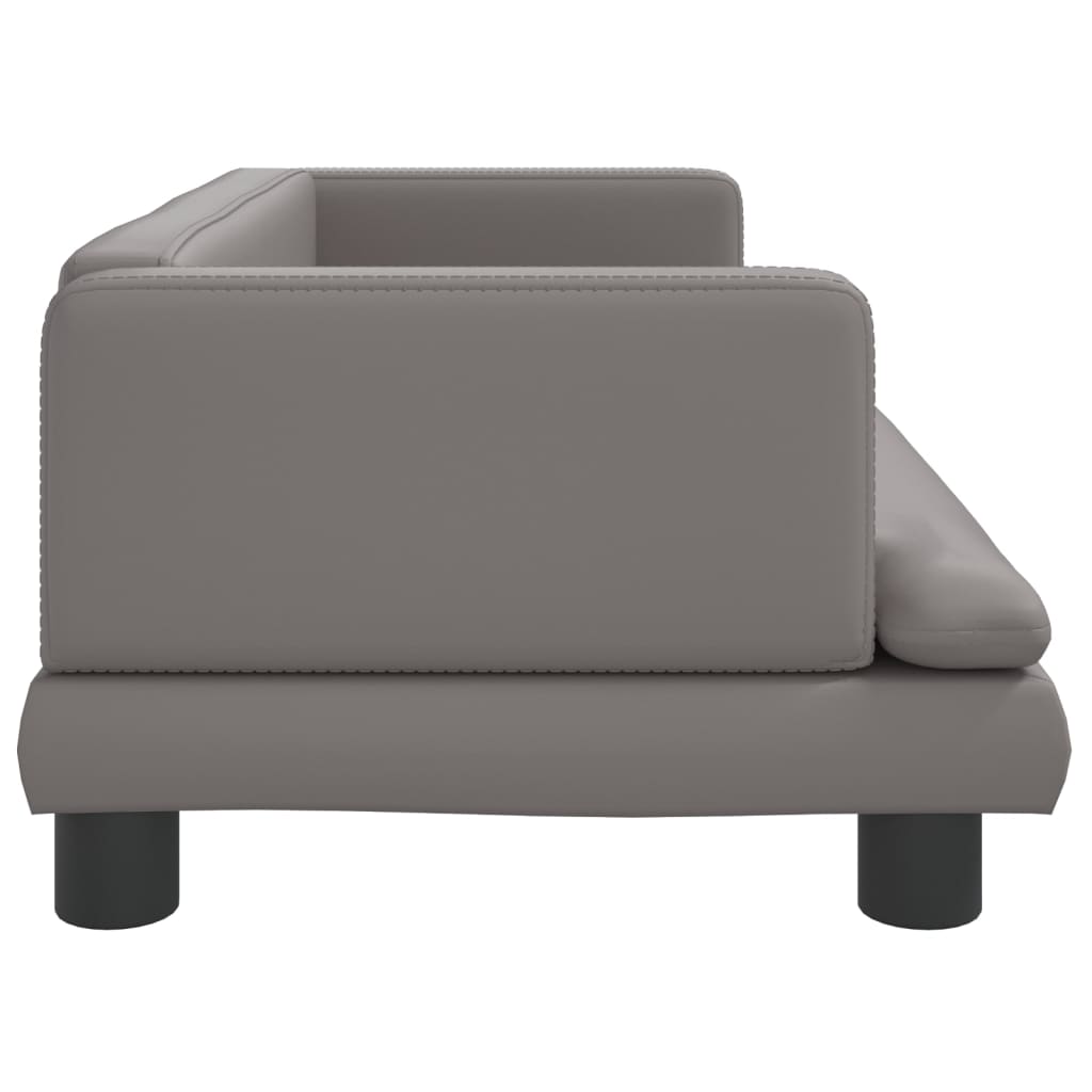 vidaXL Canapea pentru copii, gri, 80x45x30 cm, piele ecologică vidaXL Canapea pentru copii, gri, 80x45x30 cm, piele ecologică