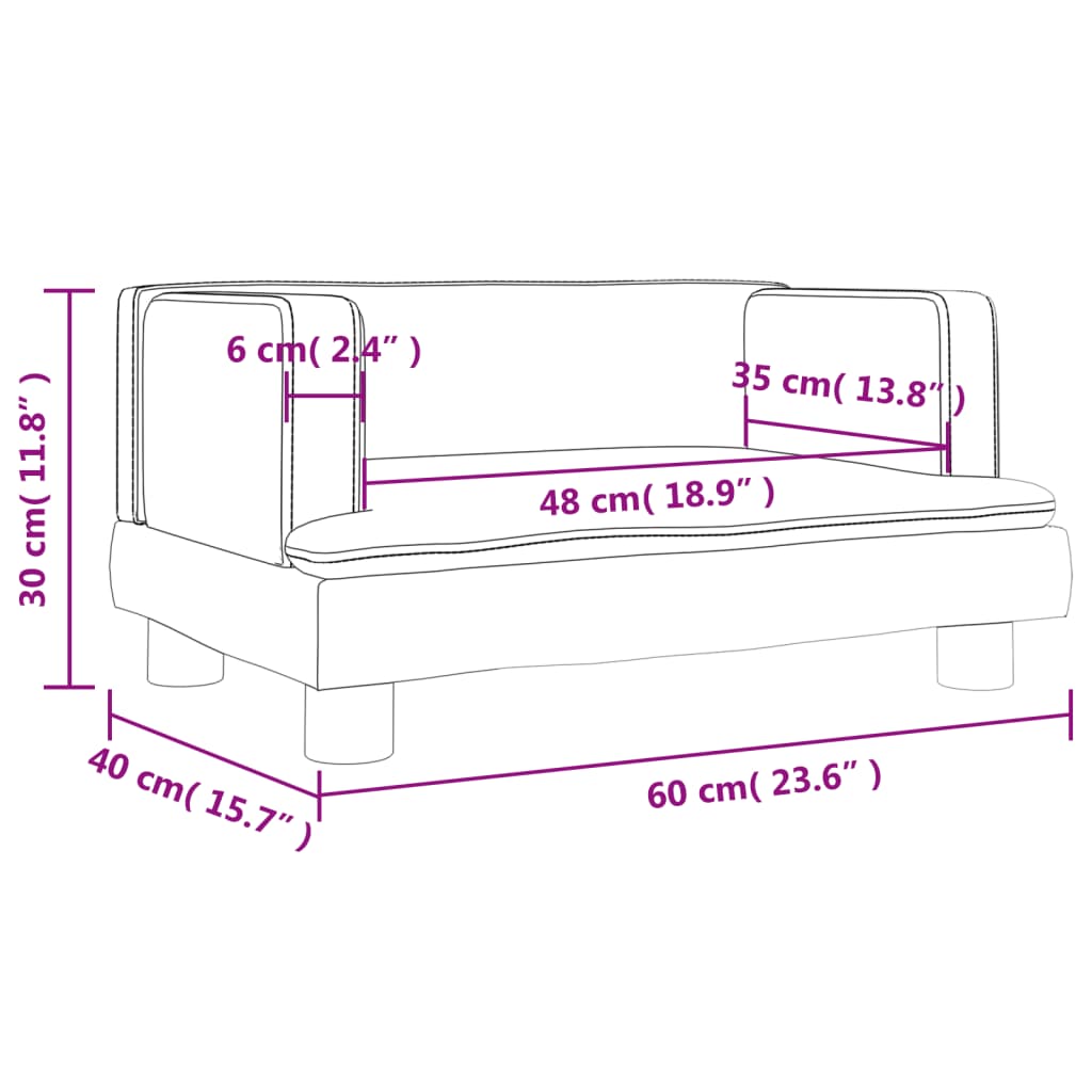 vidaXL Canapea pentru copii, albastru, 60x40x30 cm, catifea vidaXL Canapea pentru copii, albastru, 60x40x30 cm, catifea