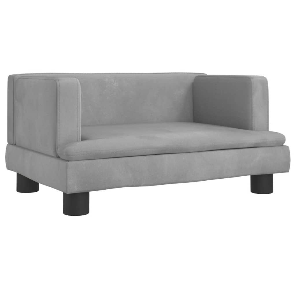 vidaXL Canapea pentru copii, gri, 60x40x30 cm, catifea vidaXL Canapea pentru copii, gri, 60x40x30 cm, catifea