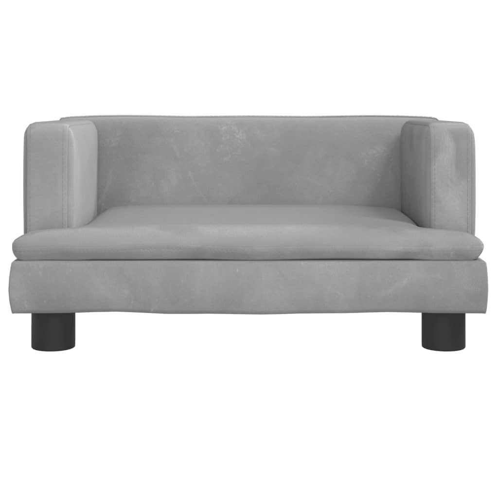 vidaXL Canapea pentru copii, gri, 60x40x30 cm, catifea vidaXL Canapea pentru copii, gri, 60x40x30 cm, catifea