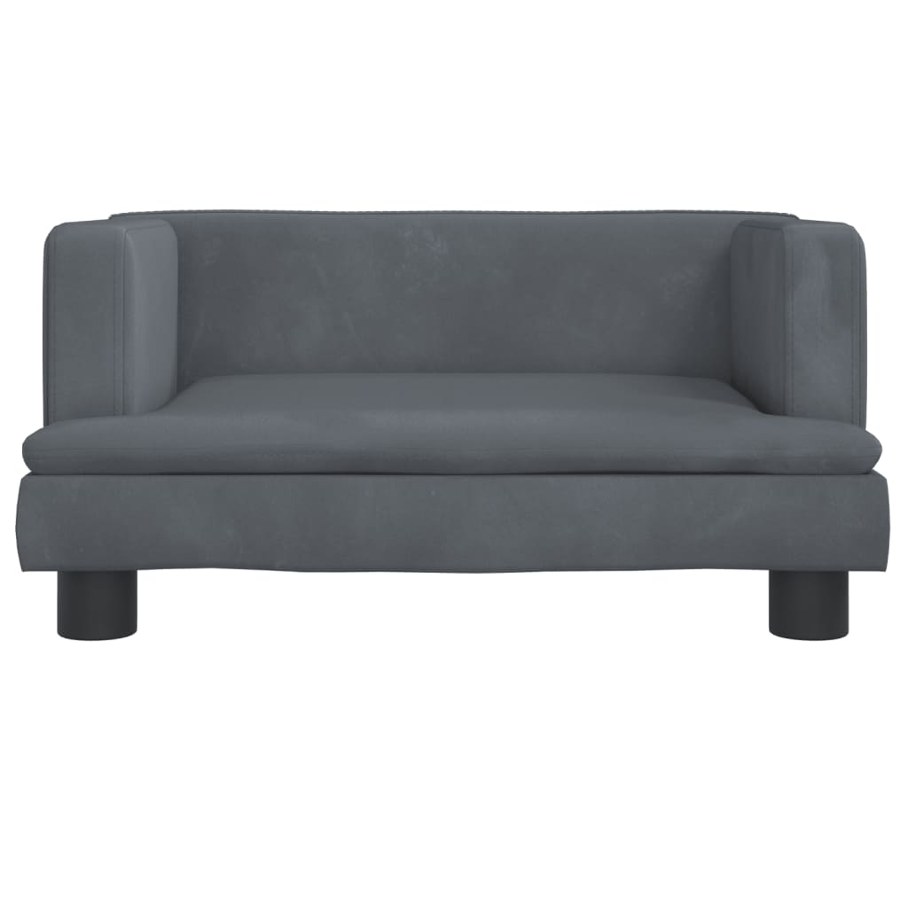 vidaXL Canapea pentru copii, gri închis, 60x40x30 cm, catifea