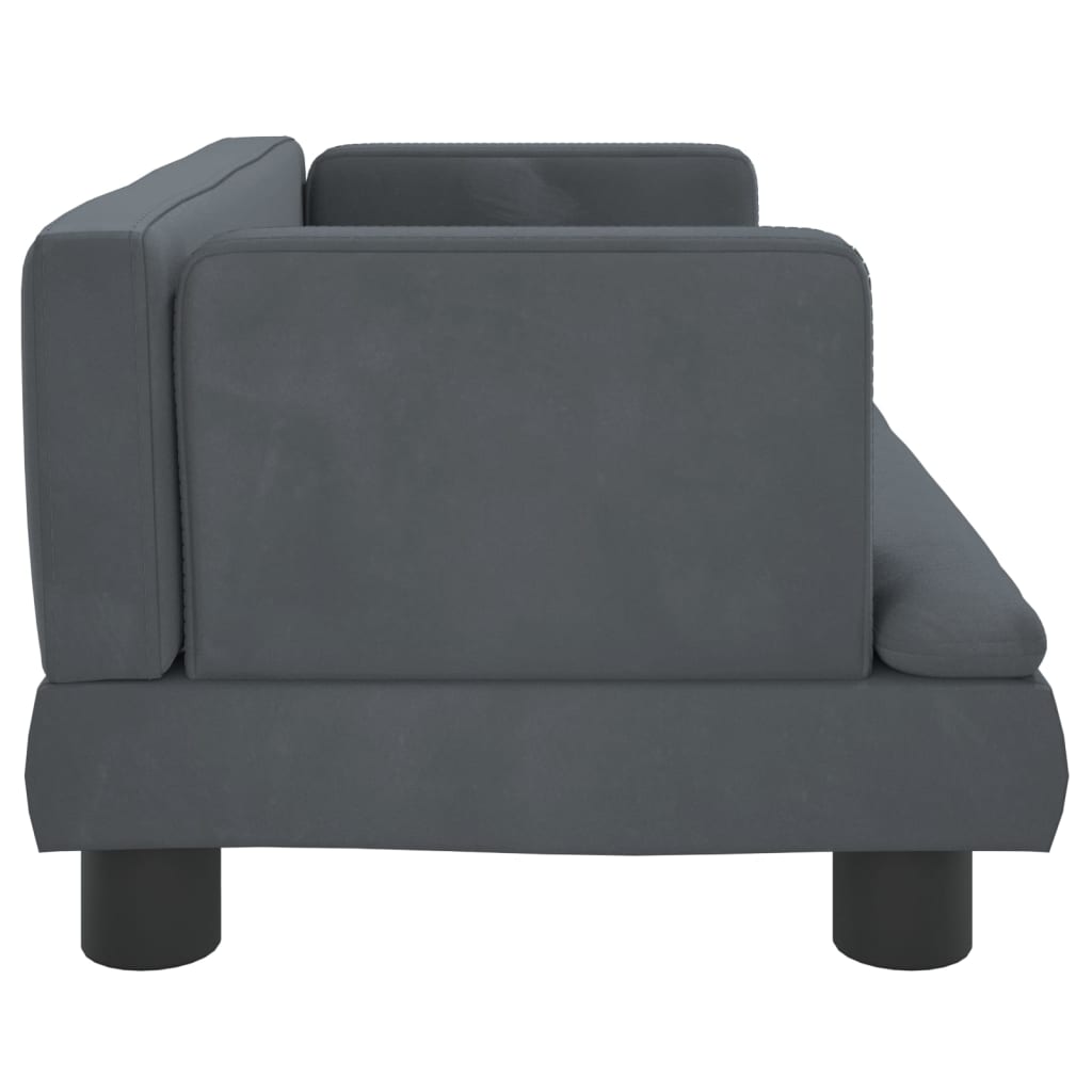 vidaXL Canapea pentru copii, gri închis, 60x40x30 cm, catifea