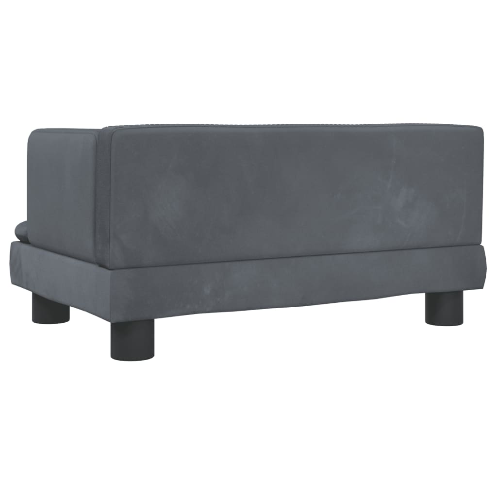 vidaXL Canapea pentru copii, gri închis, 60x40x30 cm, catifea
