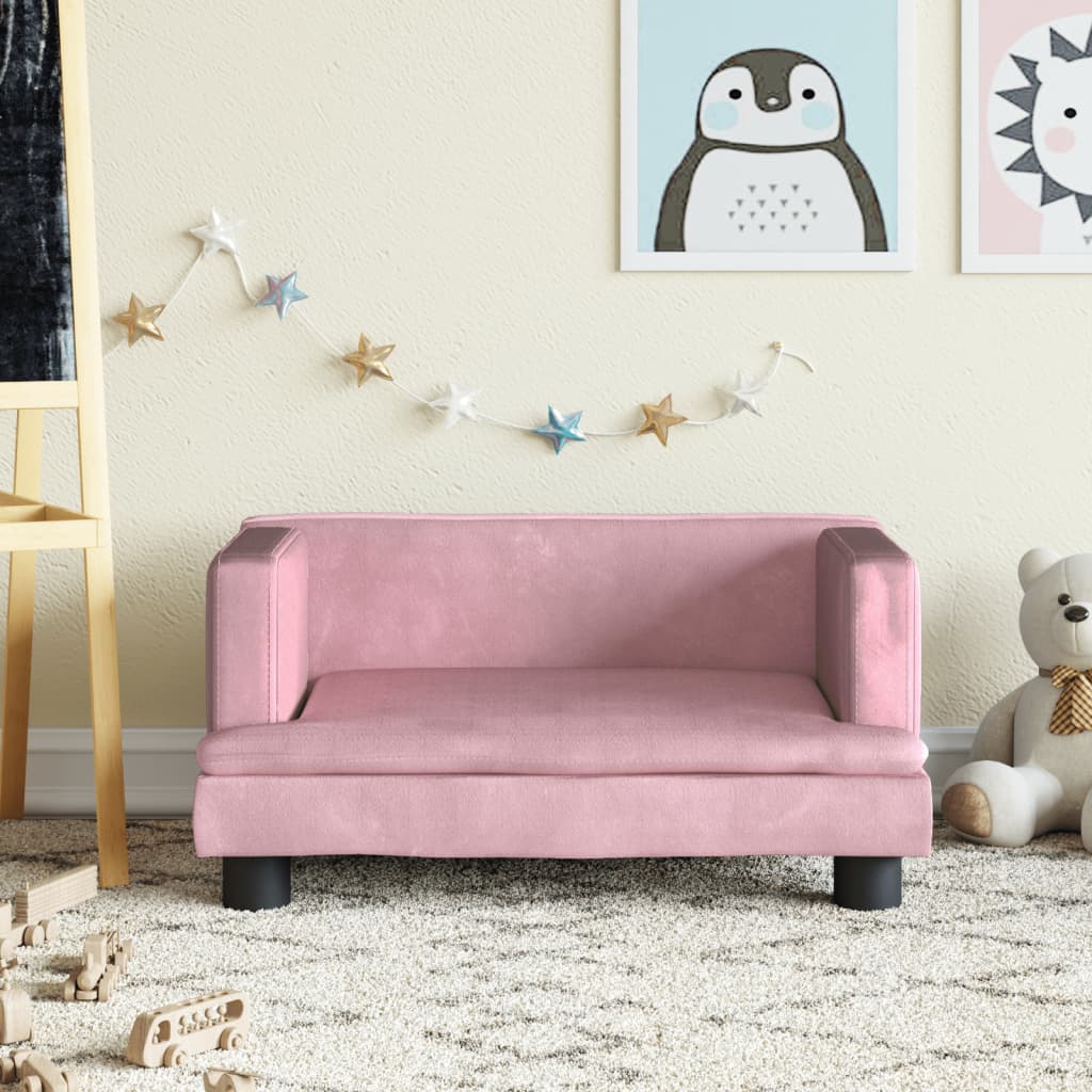 vidaXL Canapea pentru copii, roz, 60x40x30 cm, catifea vidaXL Canapea pentru copii, roz, 60x40x30 cm, catifea