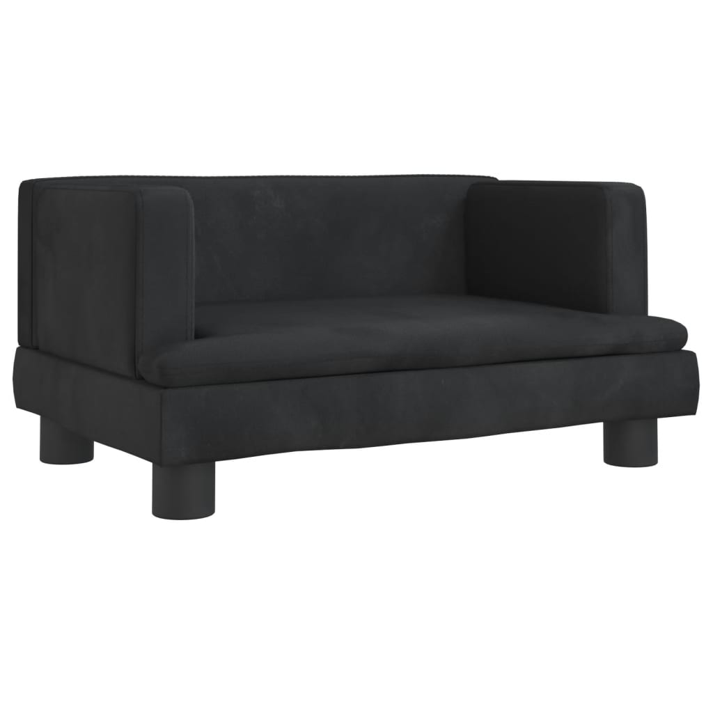 vidaXL Canapea pentru copii, negru, 60x40x30 cm, catifea vidaXL Canapea pentru copii, negru, 60x40x30 cm, catifea